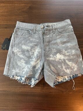 rag & bone Acid-Wash High-Rise Denim Shorts